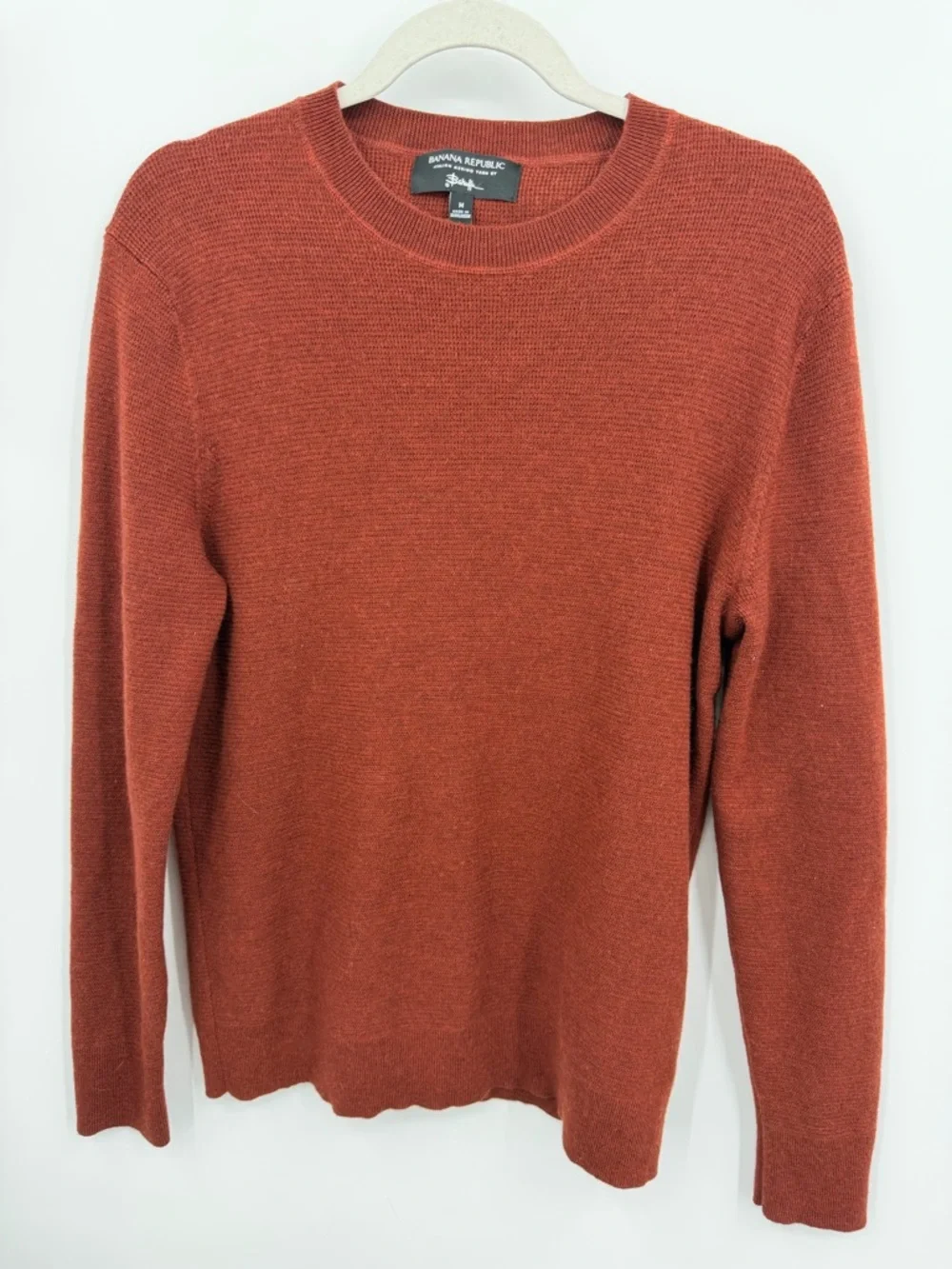 Banana‎ Republic Baruffa Merino Wool Crewneck Sweater Rust MENS sz M